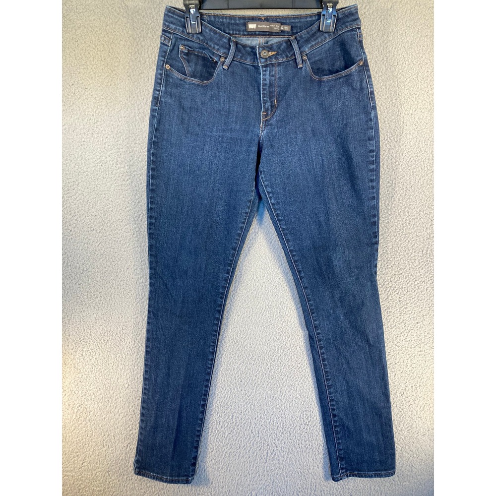 Levis Jeans Women's 12/31 Blue Bold Curve Modern Rise Skinny Mid‎ Rise Denim